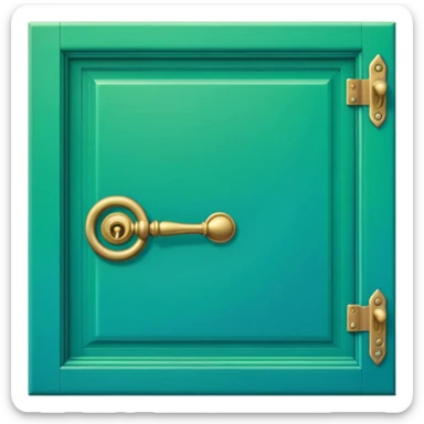 A simple green door emoji in the style of Apple emoji with a handle and a knocker and a different color. sticker