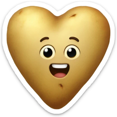 beige heart with potatoes sticker