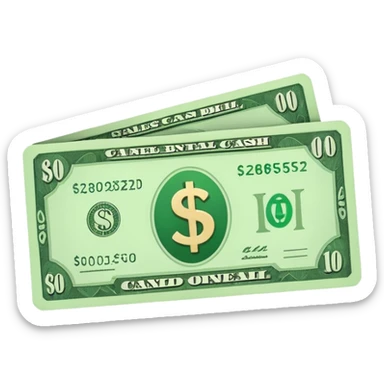 single cash bill 2d format sticker
