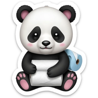 Panda with toilet paper  sticker
