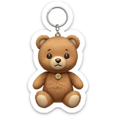 Mini plush key chain – tiny teddy bear or animal plush. sticker