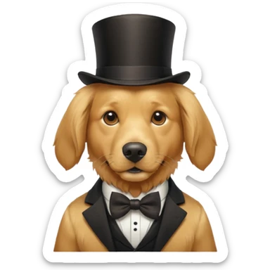 golden retriever gentleman sticker