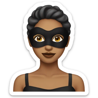 Girl with a beauty masked  sticker