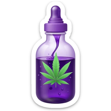 baby bottle with purple liquid and marijuana sticker