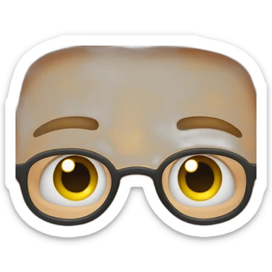 Man with emotional eyes removing glasses sticker