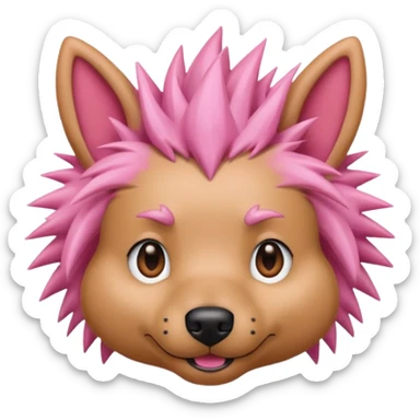 pink very spiky haired dog with earrings sticker