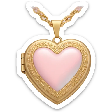 pastel pink heart shaped locket  sticker