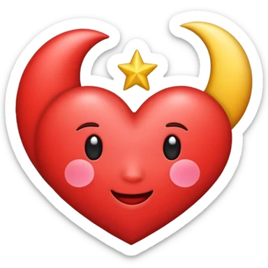 Heart and moon emoji sticker