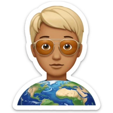 Hqz un emoji mezclando estos 😎🌍 sticker