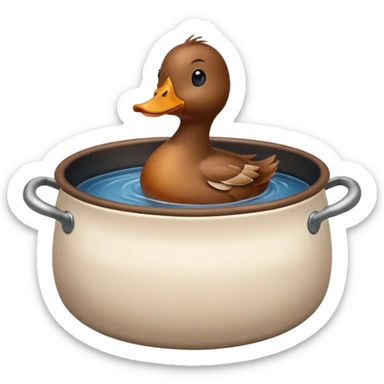 A duck inside of a pot sticker