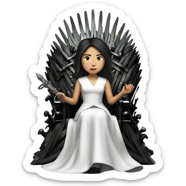Asian girl on the iron throne sticker