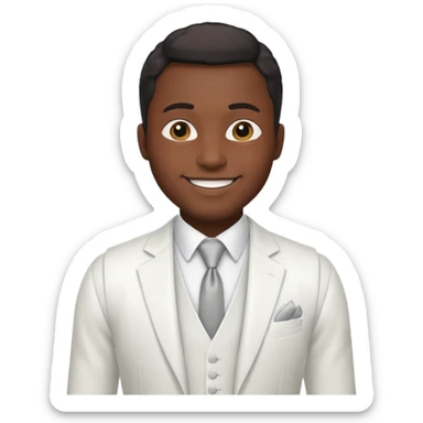 businessman, black skin, white suit vest sticker