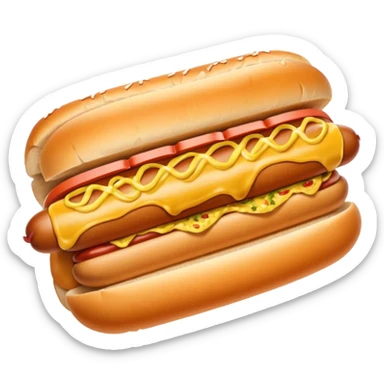 Hot dog with sauerkraut and spicy mustard in a hot dog bun sticker