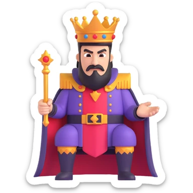 The sinister king, not cartoon like sticker