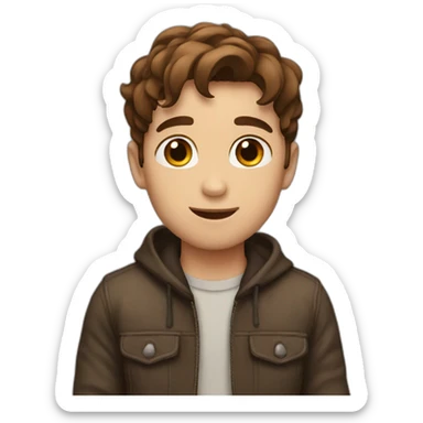 Brown hair boy in love sticker