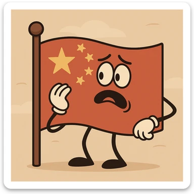 Chinese flag, flat icon style, no text sticker