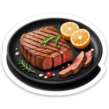 Ny stake on a black plate,nice, cut in pieces  sticker