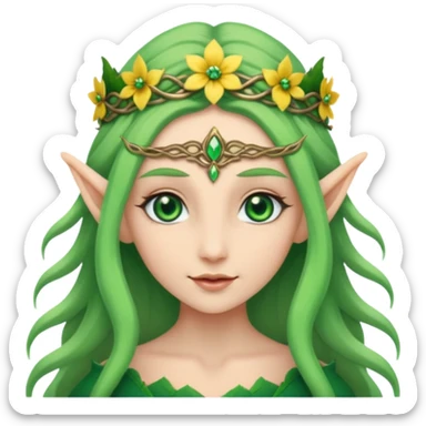 Flower-crowned elf queen sticker