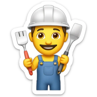 plasterer with spatula sticker