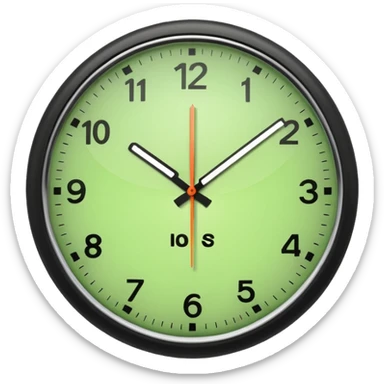 make Clock in minimalism in loght Green color without numbers  sticker