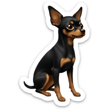 Russian toy terrier full dark sticker