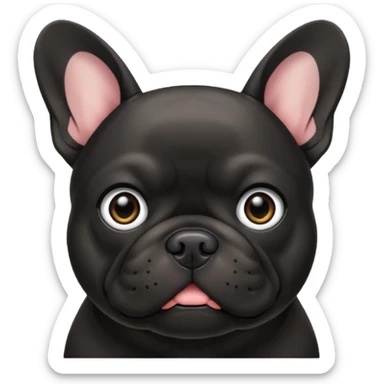 french bulldog, black sticker