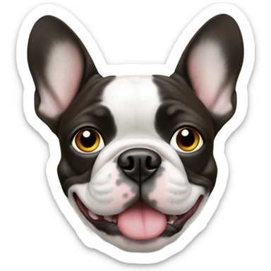 White frenchie different color eyes sticker