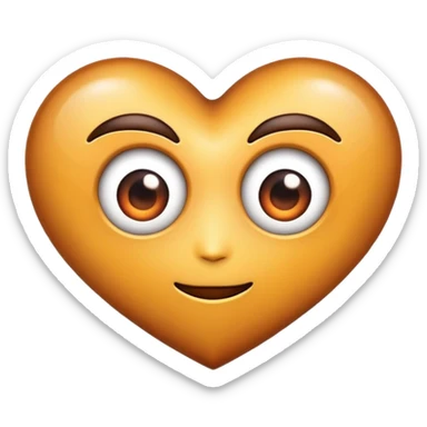 corazón marrón con ojos de enamorado  sticker