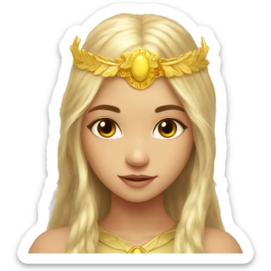 big wings, sun, gold, Beautiful, fairy, long hair sticker