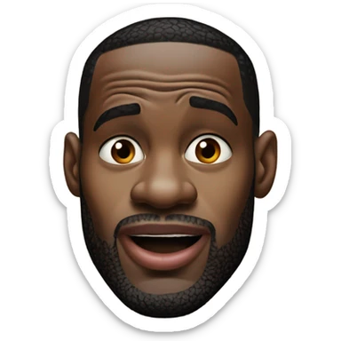 Lebron james biting lower lip sticker