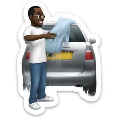 P diddy washing a car  sticker