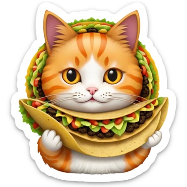 Cat with tacos sticker