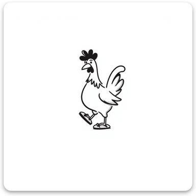 white rooster wearing flip-flops sticker