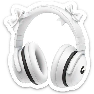 White headphones with bows sticker