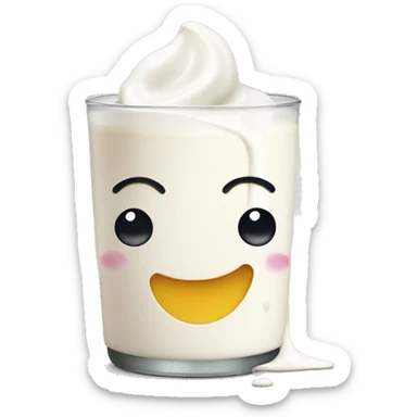 smiley face wth milk on its head sticker