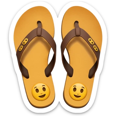 flat sandal sole, minimal detail, emoji style, viewed from the bottom sticker