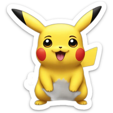 Pikachu using a be sticker