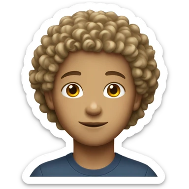 lighskin boy with curly hair sticker