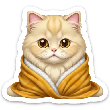 Persian cat in blanket sticker