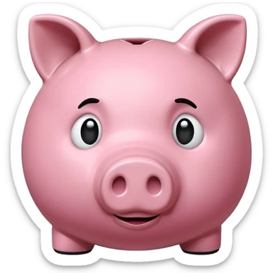 emoji of sad piggy bank, right view sticker
