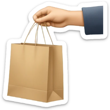 many shopping bags held by outstretched forearm sticker