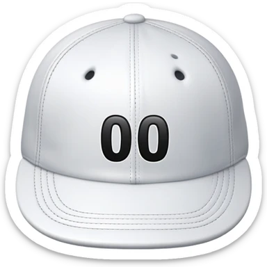 turned white cap with black number “0” on it sticker