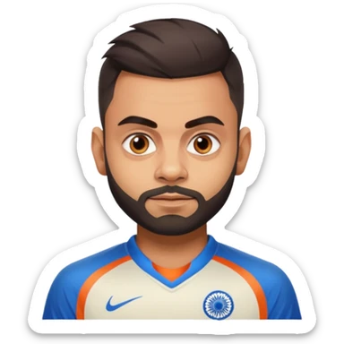 Virat Kohli wearing Indian jersey - wow sticker