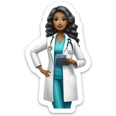 Je veux une barbie métisse, qui est médecin généraliste  sticker