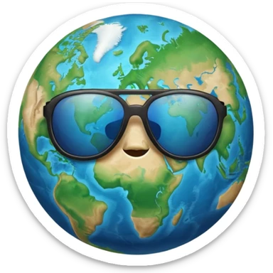 Earth with sunglasses sticker