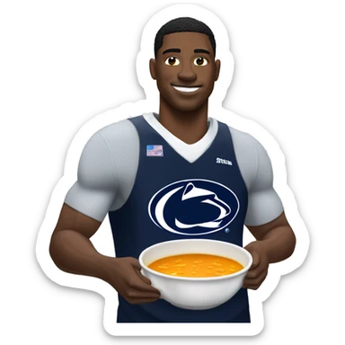 Penn state player with soup sticker