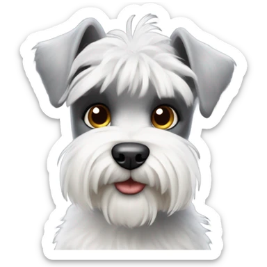 Schnauzer nano white dog sticker