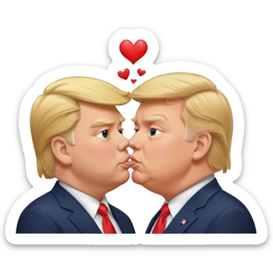 donald trump jd vance kissing sticker