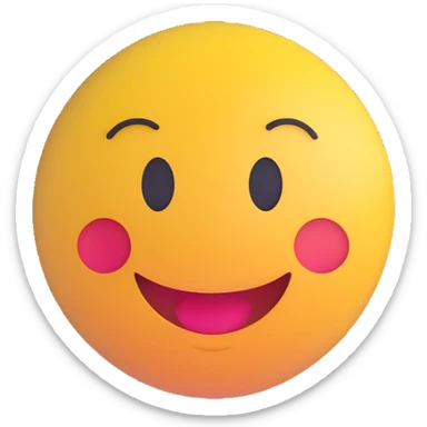 3D smiley emoji, round shape, calm face, with the text "chill" sticker