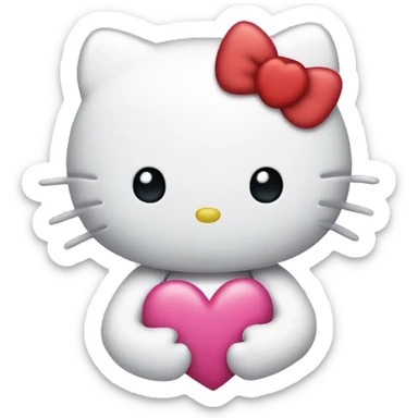 hello kitty with heart sticker